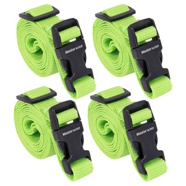Masterwise Buckle Straps with Clips, Adjustable Nylon Straps with Buckle, Packing Straps, Green 4 Pack (4‘x0.75“)