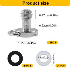 HSIXHAF M4 Screw Stainless Steel Tripod Screws 1/4 Inch Quick Release Screw Camera Mounting Screw Camera Plate Eye for Camera Screw, Monopod, Tripod, Quick Release Plate Pack of 12
