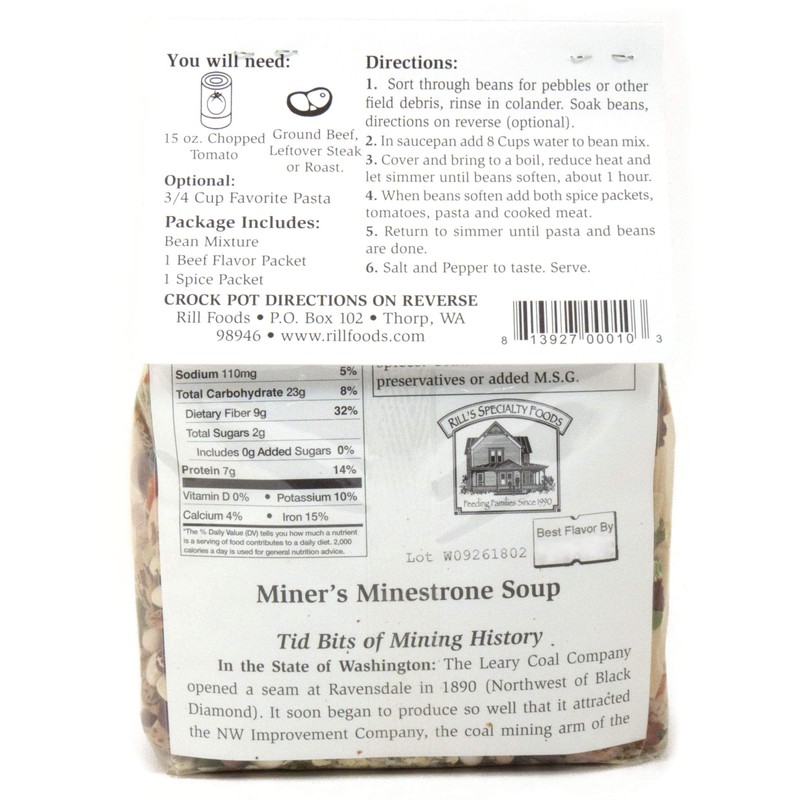 Rill Foods Miners Minestrone Soup Mix 11 oz