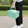 Tixill Small Collapsible Storage Crates, Foldable Plastic Baskets with Lids