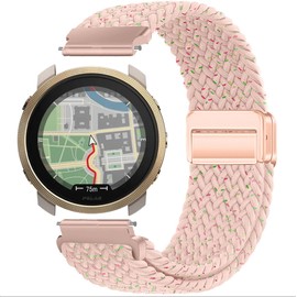 GIOPUEY Bracelet Compatible with Polar Vantage M3, Braided Nylon Bracelet [Unisex] Elastic Replacement Strap - Pink