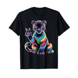 Black Panther Tie Dye Frog Peace Sign Hippie Black Panther T-Shirt