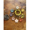 Handmade Enamel Flower Yarn Markers Or Earrings. 7 Per Order