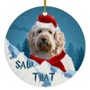 Cream Cockapoo Dog Christmas Ornament 2025 I Saw That -