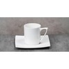 HomeVss, Bone China Elegance White Square Coffee Cup 6.5 oz