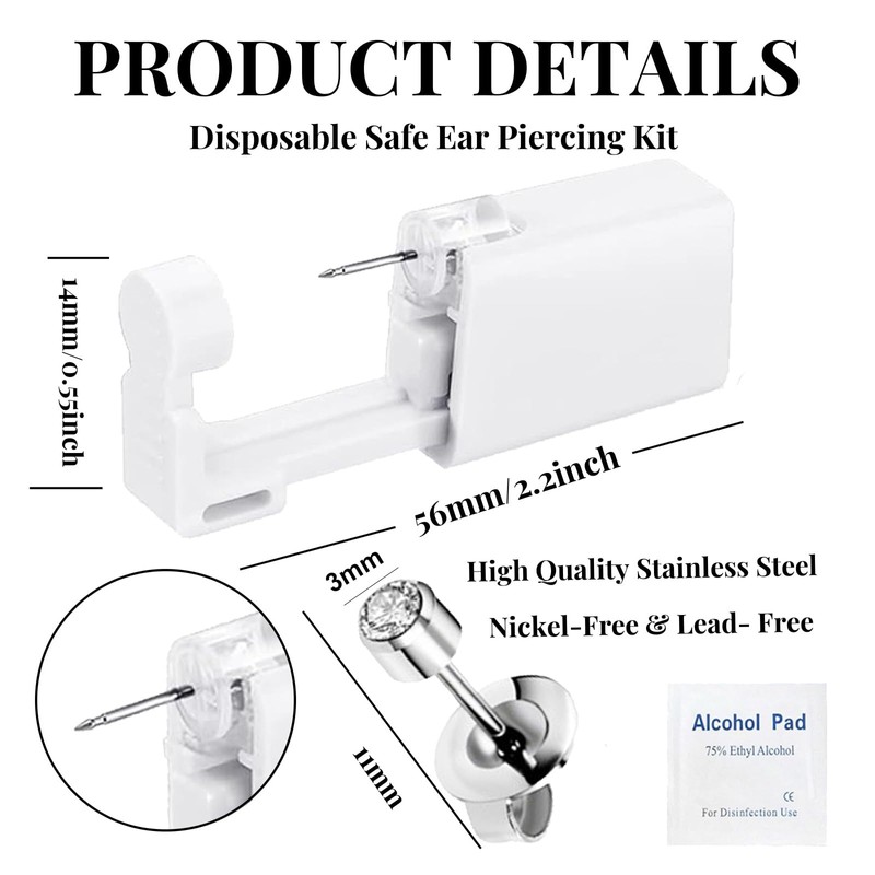 4 Pcs Ear Piercing Kit - Self Disposable Ear Piercing