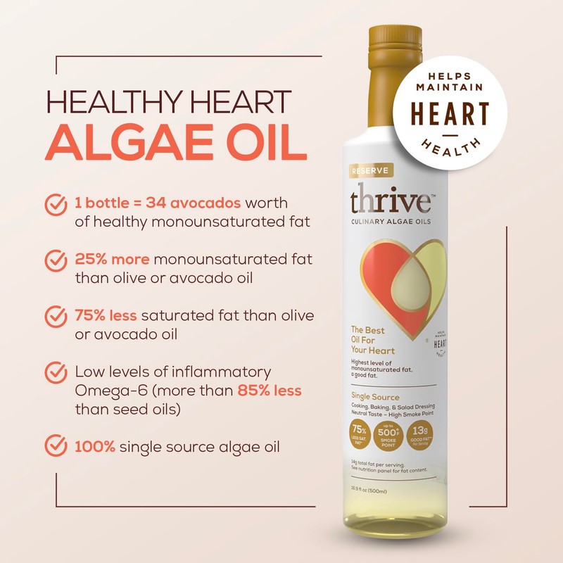 Thrive Cooking Oil - Reserve Pure Algae Oil, Heart and