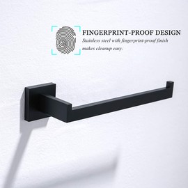 TURS Towel Rails SUS 304 Stainless Steel Towel Bars Bathroom Towel Rack Wall Mounted Towel Holder Bathroom Accessories, Screws Mounting, Matte Black