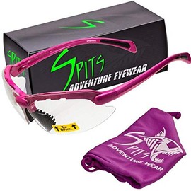 Spits Eyewear Hunting Top Focal Magnifying Shooting Safety Glasses, Pink Frame, Various Lens Options (Smoke Lenses, 3.00 Top Focal)