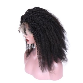 zigzag hair Afro Curly Lace Front Human Hair Wigs For Black Women 4B 4C 130% Density Brazilian Afro Kinky Curly Wig Bleached Knots With Baby Hair (20 Inch, Lace Front Wig)