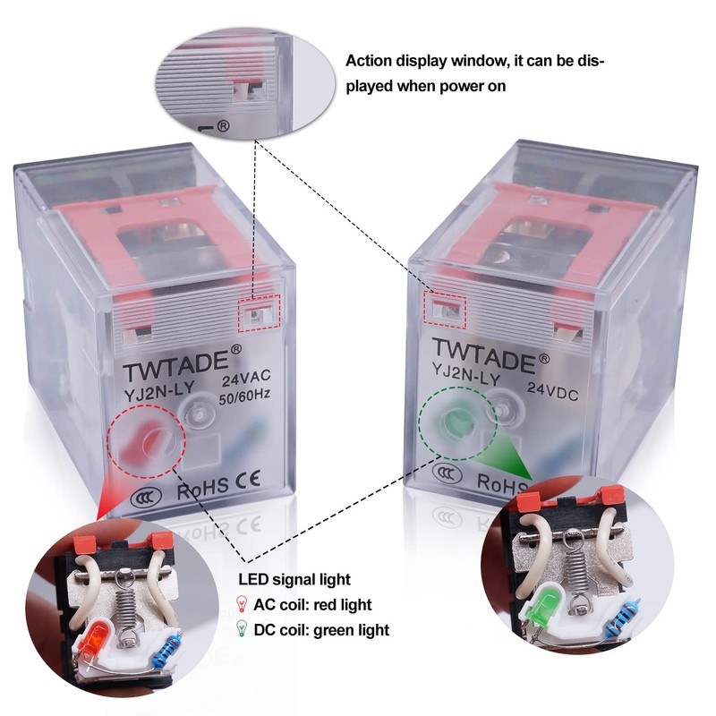 Taiss/AC 220V LED indicator Electromagnetic Coil Relay 8 Pins 10A