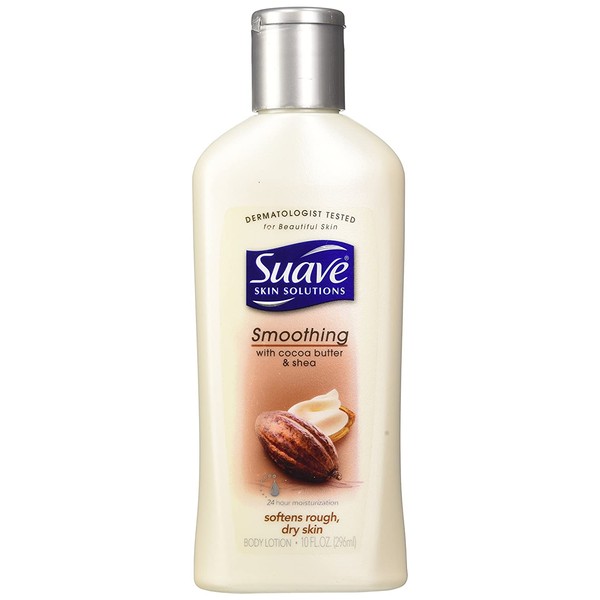 Suave Smoothing with Cocoa Butter & Shea Body Lotion, 10 Fluid Ounce