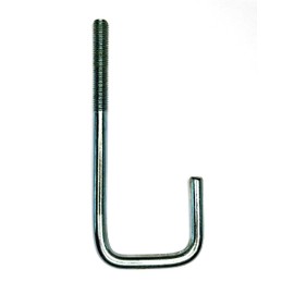 Square Bend Hook Bolt M10 40mm Width x 200mm Length, Nuts and Dowty Spat Sealing Washers (2)