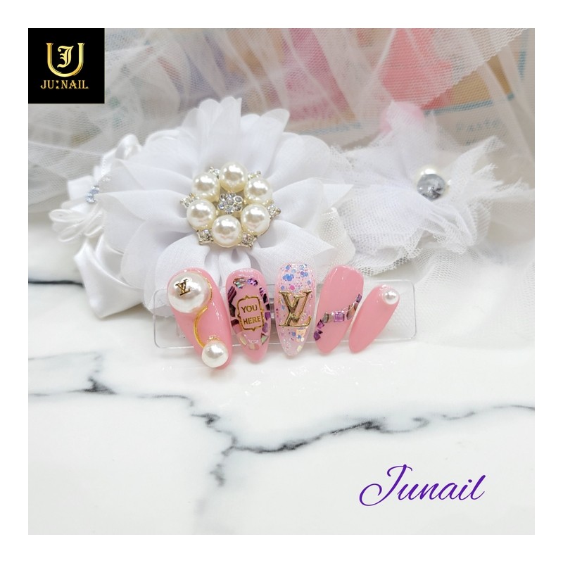 ⚪Louis Pearl Art Handmade Nail Tips✨ - Short Round Square
