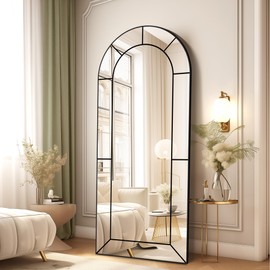 Wall Mirror,Full Length Floor, Window Pane for Living Room Decor, Decorative Wall Art, Large Wall for Bedroom, Hallway, Living Room Arch-56"X22"
