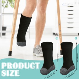 Silicherry 12 Pcs Amputee Socks Crew Soft Prosthetic Socks Breathable Elastic Stump Shrinker Cotton Prosthetic Leg Accessory (Black,Medium)