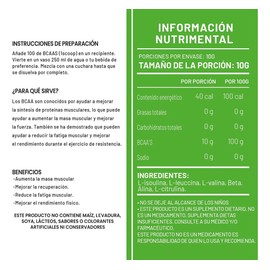 Aminoácidos Bcaas Natural Green 1kg Varios Sabores 100 Servs
