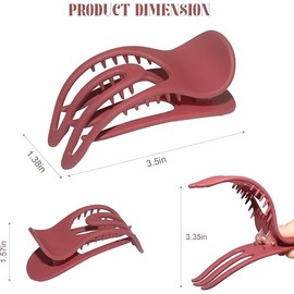 French Concord Flat Hair Clips, 6Pcs French Concord Hair Clips Curved Claw Clips,Curved Hair Claw Clips,Flat Hair Clip French Concord Hair Clips,Curved Hair Claw Clips Matte Alligator Hair Clips