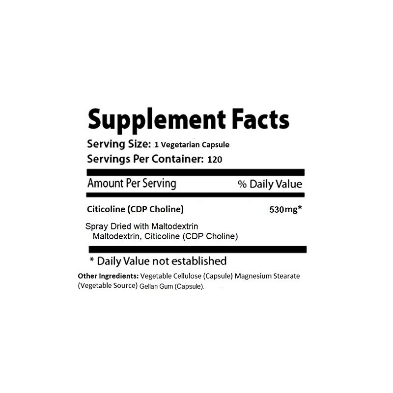 Citicolina CDP Colina 500 mg, 120 Cápsulas Vegetarianas