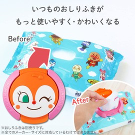 LEC Anpanman Wet Tissue Lid, Dokin-chan (Paste and Remove and Use Repeatedly), For Wipes