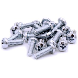 M6 (6mm x 20mm) Pozi Pan Machine Screw (Bolt) - Steel (Pack of 20)
