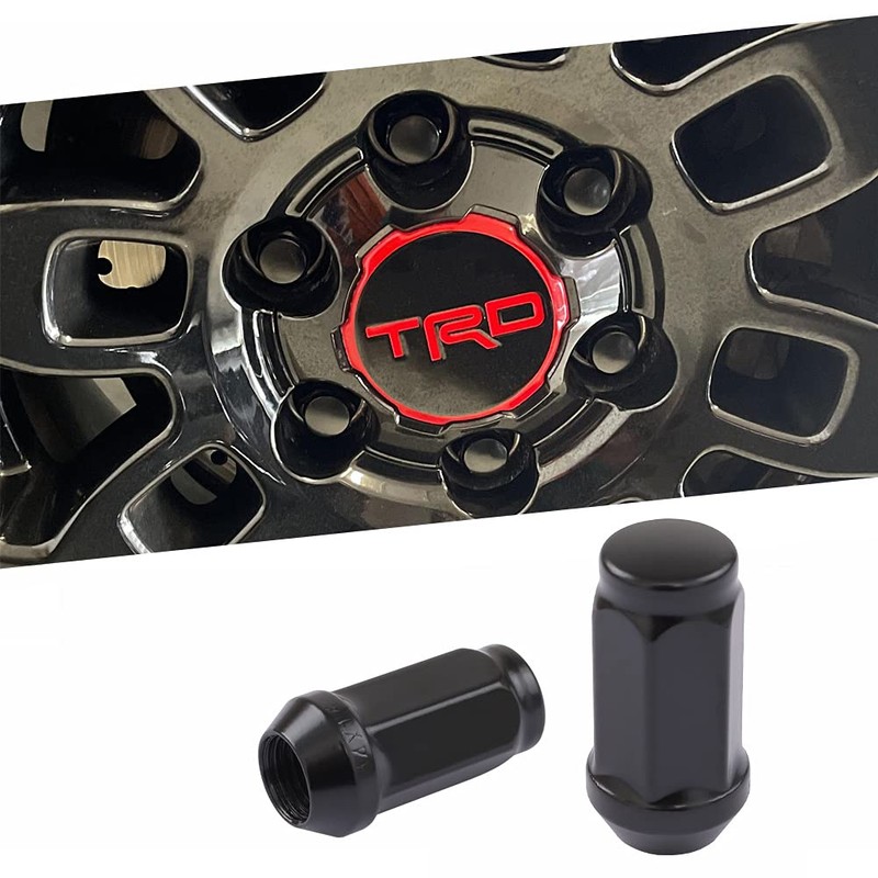 DCVAMOUS 24 PC 14x1.5 Lug Nuts Black 19mm Hex Compatible