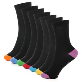 Sock Stack Days of the Week Socks 7 Pack Cotton Rich Designs Heel & Toe Smart Breathable Boys Kids and Men's Sock Black Multi Colour, 6-11