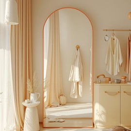 Antok Arch Floor Mirror, 58"x18" Full Length Mirror - Freestanding Full Body Mirror with Stand for Bedroom or Living Room (Persimmon)