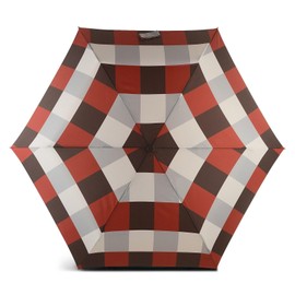 RADLEY London WomensTelescope Foldaway Umbrella Patchwork in Brown Rust and Merlot