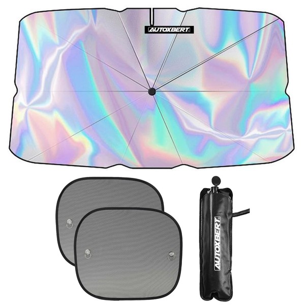 OEMASSIVE Sonnenschutz Auto 3 Stck, Frontscheibe Sonnenschirm + 2 Sonnenblende