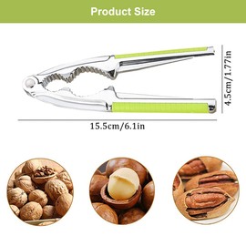 Butyeak Professional Nutcracker, Nutcracker, Walnut Cracker, Stainless Steel Nutcracker, Heavy Shell Cracker, Seafood Cracker, Walnut Opener Tool with Non-Slip Handle