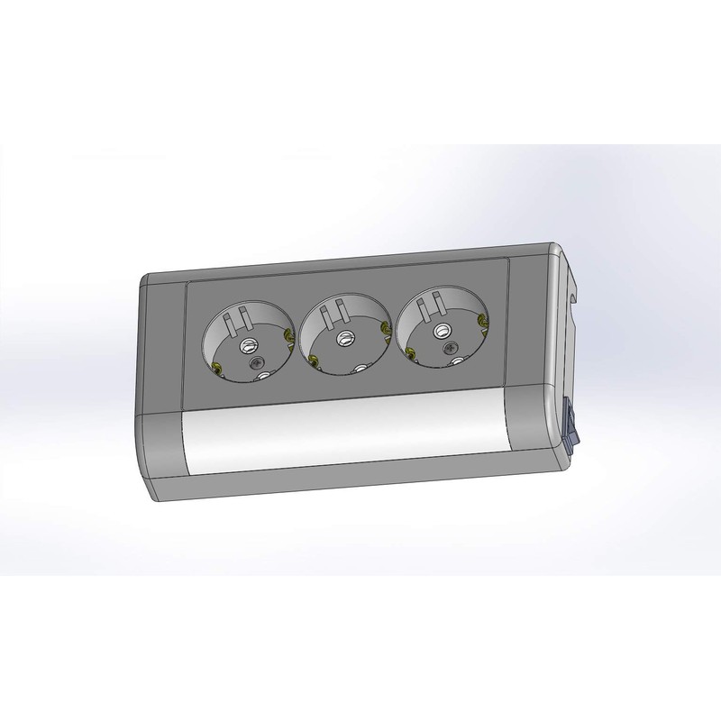 3-Way Surface-Mounted Schuko Socket Surface-Mounted Schuko Sockets 3 Slots with