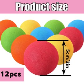 PcvGef Foam Ball, Pack of 12 Soft Balls for Children, 6 cm EVA Foam Balls, Soft Balls Children, 6 Vibrant Colours, Safe for Indoor Games, Educational Toy for Colours