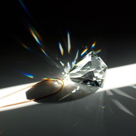 GOLDENHAITAI Top K9 Crystal Ball Prism Diamond Suncatcher, 40mm 2pcs Glass Ornament Pendant for Window Hanging Chandelier Prism Rainbow Maker, Feng Shui Décor