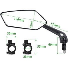 WUBAYI Fahrradspiegel 2er Pack, 360° verstellbarer Sicherheitsrückspiegel für Fahrradlenker, HD Anti-Glare Glas, vibrationsfest & langlebig, Universal Fit 21-32mm (Mountain/Road Bike, Scooter, Motorra