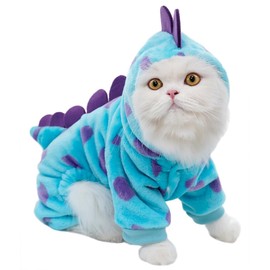 XIAOYU Funny Dog Dinosaur Costumes Pet Clothes for Small Dog Cat, Winter Warm Puppy Hoodies Pet Jumpsuit Apparel for Halloween Christmas, M