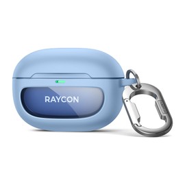SURITCH Case for Raycon Everyday Earbuds (2024 Edition), Shockproof Magnetic Case for Raycon Bluetooth True Wireless in-Ear Buds Headphones, Protective Cover with Magnetic Lid Lock & Carabiner, Blue