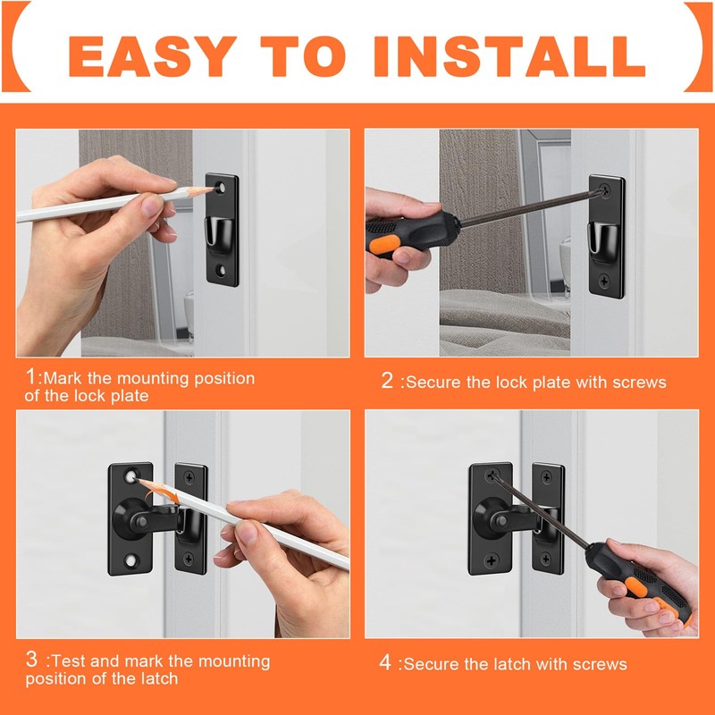 KOVOSCH 2 Pack Screen Door Latch 90 Degree, 1.73 x