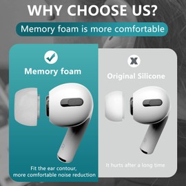 Replacement Earplugs for Airpods Pro with Noise Reduction Hole, Durable 3 Pairs Soft Memory Foma Ear Tips for AirPods Pro, Suitable for Charging (S/M/L, Grey)