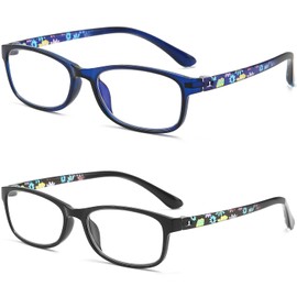 RaoOG Blue Light Blocking Reading Glasses for Women, 2 Pack Stylish Computer Readers, Lightweight Eyeglasses Anti Eyestrain/Glare/UV +2.75