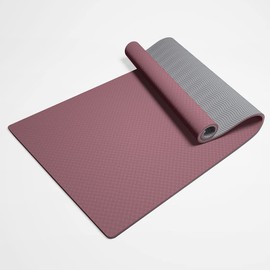 Eco-Friendly TPE Yoga Mat - 183x61x0.8 cm, Non-Slip, Lightweight, and Tear-Resistant for Yoga, Pilates, and Fitness | 4 Colors, Patterned & Non-Patterned Options (Turkish Rose)