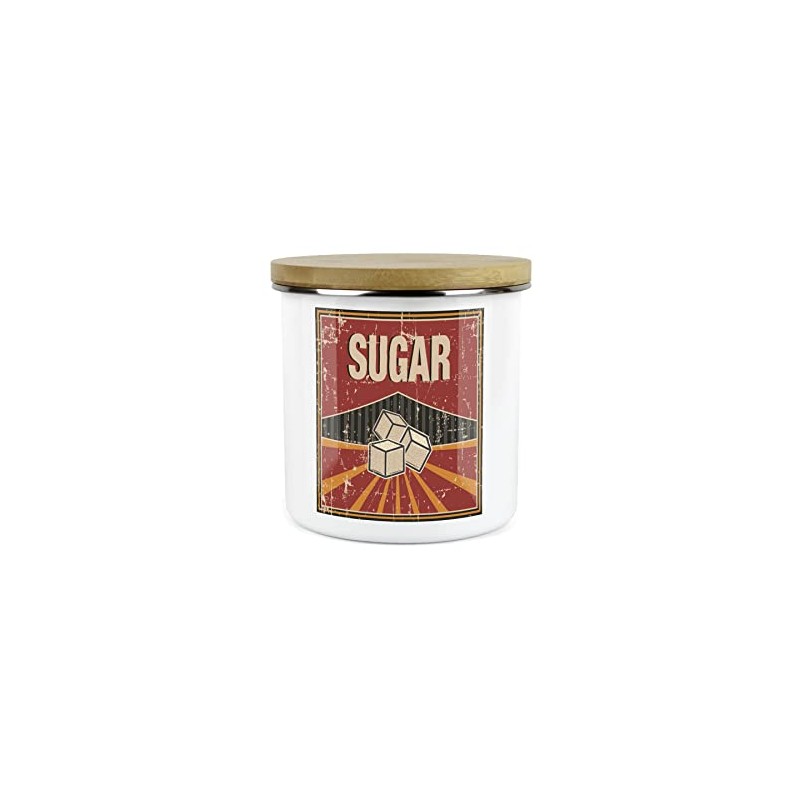 Purely Home Retro 1950s Style Sugar Canister - White Metal