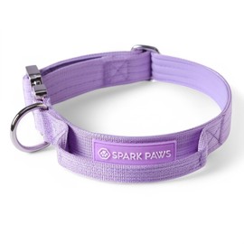 Spark Paws Tactical Dog Collar - Heavy Duty, Premium Quality, Thick and Durable for Large and Medium Dogs - Purple - XS - 1"