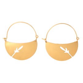 Touchstone Indian Bollywood Fashion Handcrafted Designer Jewelry Light Weight Hoop Baali Earrings in Copper Or White Or Antique Gold Tone for Women., Metal, No Gemstone