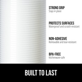 Gorilla Grip Ribbed Drawer and Shelf Liner for Cabinet, Non Adhesive Waterproof Protection for Kitchen, Strong Grip, BPA Free Plastic Liners for Cabinets, Bathroom Cupboard Drawers, 17.5x30, Clear