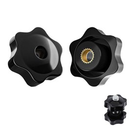 Star Grip Nut Wing Nuts Black Internal Thread Clamping Knob Knurled Nut Stainless Steel Toggle Nut Star Screw Star Nut M8 for Mechanical Industry Furniture Electronic Equipment Pack of 2
