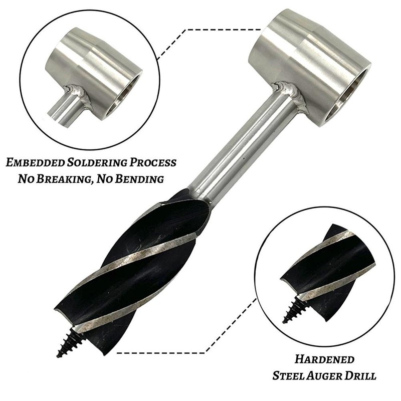 Hand Auger Drill Bit Carbon Steel Survival Settlers Tools Manual