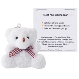 Kvekstio Worry Bear, Pocket Bear Hug Encouragement Gift for Boost Confidence, Strength, Mental Healthy, Mini Plush Bears Emotional Support Gifts for Friends Family, Comforting Worry Bears Gift