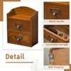 QoTang Floating Nightstand Shelf with Drawer Rustic Wood Floating Wall