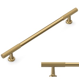 Amerdeco 10 Pack Champagne Bronze Cabinet Pulls 10 Inch(254MM) Hole Centers Kitchen Cabinet Handles Hardware Kitchen Handles for Cabinets Cupboard Handles Drawer Pulls ZH0071